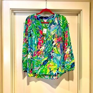 NWT Lilly Pulitzer Elsa Top Multi Purrfect size S